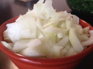 Onions have been used traditionally to reduce inflammation and health infections. And the sulfur in onions are great for detoxing.